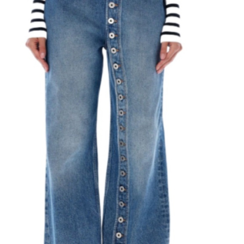Stylish Blue Button-Front Women Jeans